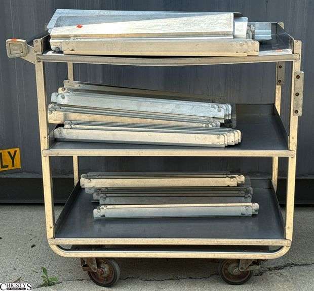 Stainless Bus Cart, Can Racks or Slat Racks, 39x22x37" image