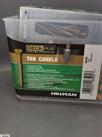 Interior Screws, Open Cases of Tan Deck Screws