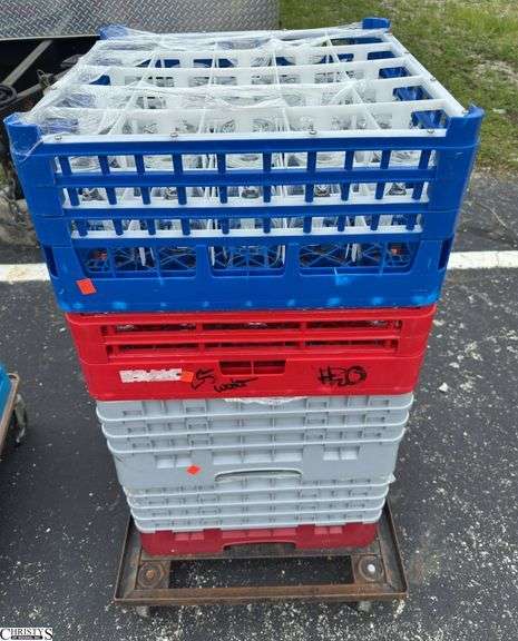 5 Dishwasher Racks on Wheels with Drinkware image