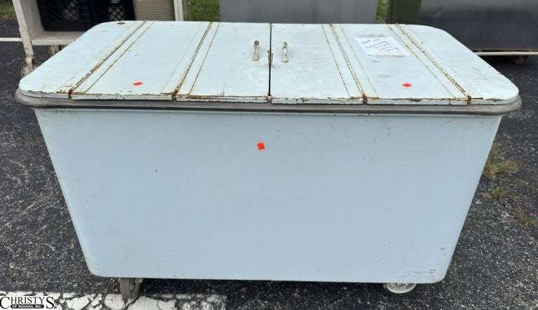 Metal Rolling Dishware Container with Dishware See Photos For Contents 50x27x33 image