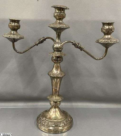 Triple Flame Plated Candelabra 17"x18" Tall image