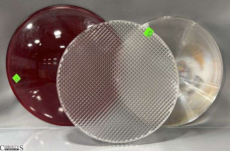 Crouse Hinds Traffic 12" Red Glass, Clear Diffusing Pieces Plastic image