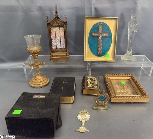 Religious Motif Decor - Framed Icon Prints, Small Bible, Misc - 8" of largest image