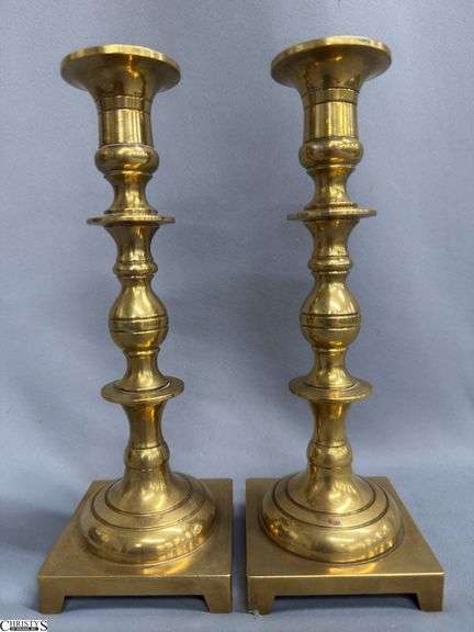 Pair of Brass Candle Sticks 9.5" image