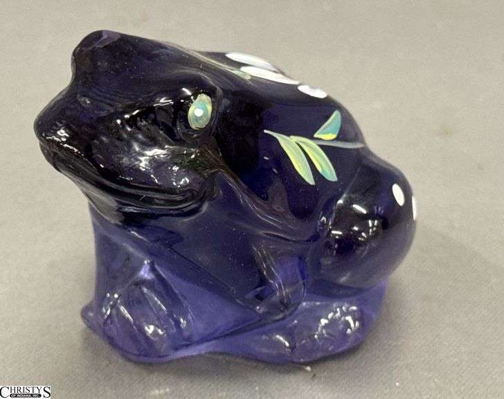 Fenton Hand Painted Frog 3" Wide 2.5" Tall image