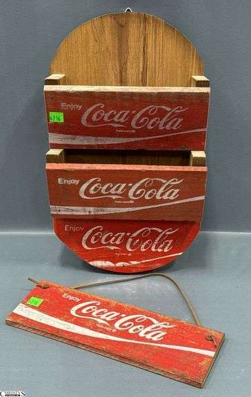 Coca Cola Wooden Wall Organizer and Sign - 9.5" x 15" of organizer image
