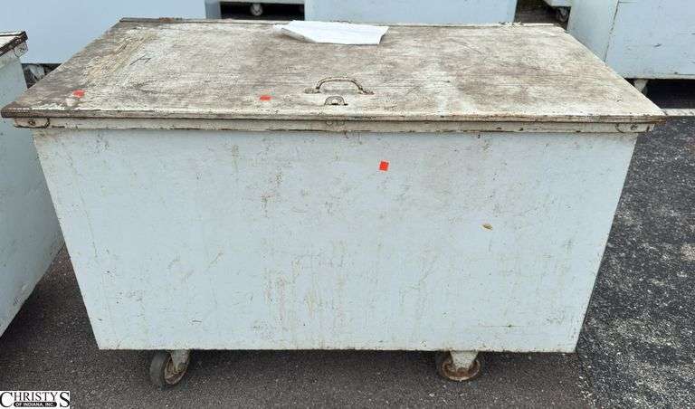 Metal Rolling Dishware Container with Dishware See Photos For Contents 50x27x33 image