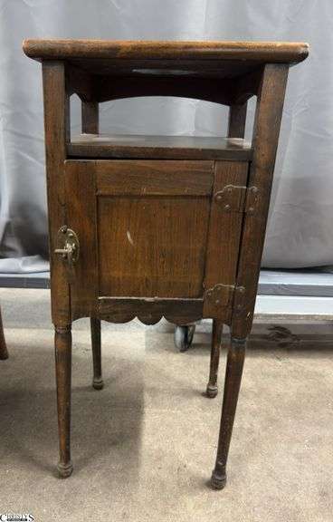 Small Vintage Accent Table With Door 13x13x27" Tall image