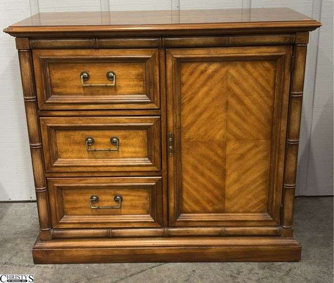 Stanley Bamboo Style Buffet Server - 41.5" x 18" x 36" - some edge wear image