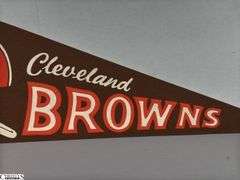 Cleveland Browns NFL Pennant Date Believed to be 1967 But It Is Wearing Off.  There are some small holes in the felt.  See Photo