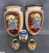 Asian Influence Wall Pockets and Mini Vases