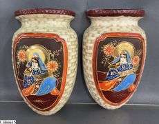 Asian Influence Wall Pockets and Mini Vases