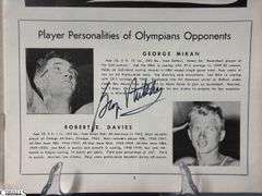 George Mikan Autographed 1951 Lakers Game Program