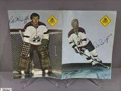 57 Indianapolis Racers Snapshots.  Mid 1970's.  Some are autographed.  Also included are Bill Estes Chevrolet Hockey Player Autographed Photos