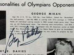 George Mikan Autographed 1951 Lakers Game Program