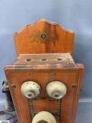 Wooden Wall Phone Reproduction 16" Tall