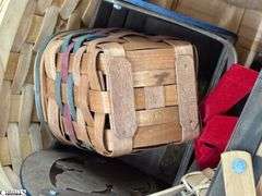 SKID with Baskets, and Faux Fruit, Breads, Wooden Doll Tallest 27", SKID is Not Included