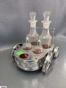 Vintage Nude Male and Female Shot Glasses, Cruet and Caddy for Condiments