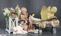 Angel Garden and Memorial Figurines, Battery Operated Lantern Tallest 14"
