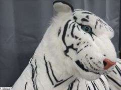Large Plush White Tiger in Tote