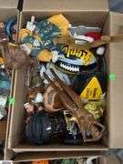 SKID With Trinkets, Candle Holders, Plate Stands, Scooby Cookie Jar, Popeye, Figural Lady Nut Cracker, Doll, Bells, Some Damage, SKID is Not Included