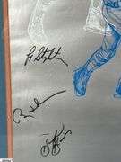 "GOAL" Framed Racers & Checkers Hockey Poster with Autographs.  Autographs include Pat Stapleton
