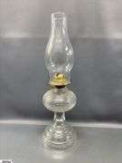 Oil Lamps, and Syrup Pitcher, Tallest 17.5"