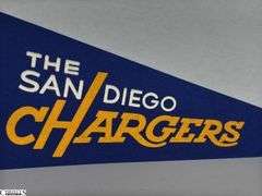 The San Diego Chargers NFL Pennant Dated 1967.  The tip of the pennant is damaged.  See Photo