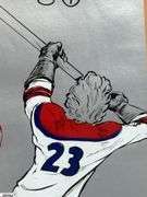"GOAL" Framed Racers & Checkers Hockey Poster with Autographs.  Autographs include Pat Stapleton