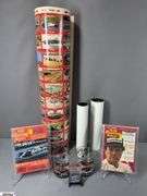 Racing Memorabilia.  Large Legends of Indy Poster, 2 Auto Racing Digest Nov. 1983 and July 1974, Two "First Annual Nascar 400 Indianapolis 1944" Plastic Commemorative Cups, 2 Goodyear Nascar Posters and a 2014 500 Festival Pin