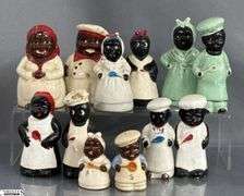 Black Americana Salt and Pepper Shakers, Tallest 5"