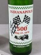 Indianapolis Memorial Day Classic 1967 Turbine-Powered Parnelli Jones Autographed Glass and a 7 UP Souvenir Bottle 500 Mile Race May 27, 1979 Autographed
