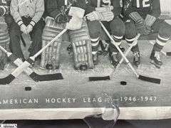 Old Hockey Memorabilia Including Six 1948 Indianapolis Ice Trading Cards, Indpls. Capitals - American Hockey League 1946-1947 Team Photo, Indpls. Capitals Hockey Club Coliseum Sports Review 1944-1945, and an Indpls. Star This Week Magazine Dated December 3, 1950 with a Hockey Cover