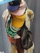 Hall Tree, Scarves, Hats, Flag, Vintage Ladies Booties, Fringe and Beaded Dresses *Need Repair and Cleaning*