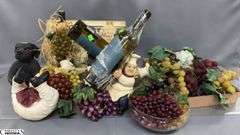 Wine Decor, Lighted Bottles, Bottle Holders, Faux Grapes, Wall Art