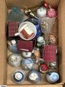SKID With Trinkets, Candle Holders, Plate Stands, Scooby Cookie Jar, Popeye, Figural Lady Nut Cracker, Doll, Bells, Some Damage, SKID is Not Included