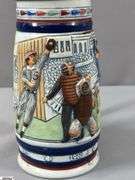 2 Baseball Steins.  Reds Stein 99 Hops House in Box and Made in Brazil Avon Baseball  Stein with Lid