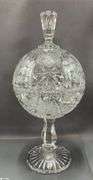 Clear Cut Glass, Crystal Compotes, Salt and Peppers, Ice Bucket, Pitchers, Dishes All Need Cleaned Tallest 13"