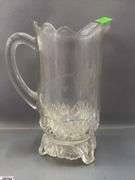Clear Cut Glass, Crystal Compotes, Salt and Peppers, Ice Bucket, Pitchers, Dishes All Need Cleaned Tallest 13"