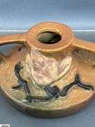 Pair of Roseville Magnolia Candleholders 6" Wide 2.25" Tall