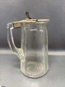 Oil Lamps, and Syrup Pitcher, Tallest 17.5"