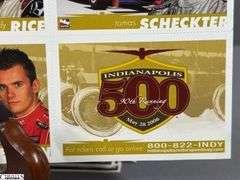 9 Uncut Sheets of Indianapolis 500 Trading Cards
