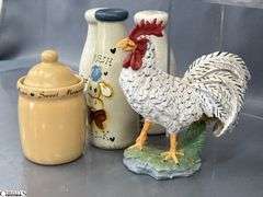 Rooster Figurines, Composite Tallest 9", Country style Kitchen Items, Jelly Belly, Canisters