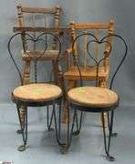 4pcs Wooden Doll High Chairs, and Ice Cream Parlor Chairs, Largest 18.5"