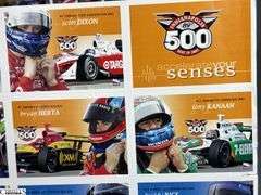 9 Uncut Sheets of Indianapolis 500 Trading Cards