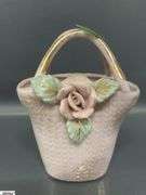 Art Glass Baskets, Ceramic Baskets, Lenox Bud Vase, Bavaria and Others, Tallest 6"
