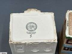 4 Ceramic Cottage Style Cookie Jars Tallest 9.5"