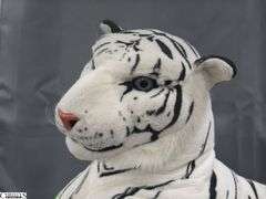 Large Plush White Tiger in Tote