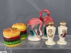 Salt and Peppers, Hands, Feet, Clear, Brass Color, Tourist, Hamburgers, Cake and Pies