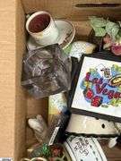 SKID With Trinkets, Candle Holders, Plate Stands, Scooby Cookie Jar, Popeye, Figural Lady Nut Cracker, Doll, Bells, Some Damage, SKID is Not Included
